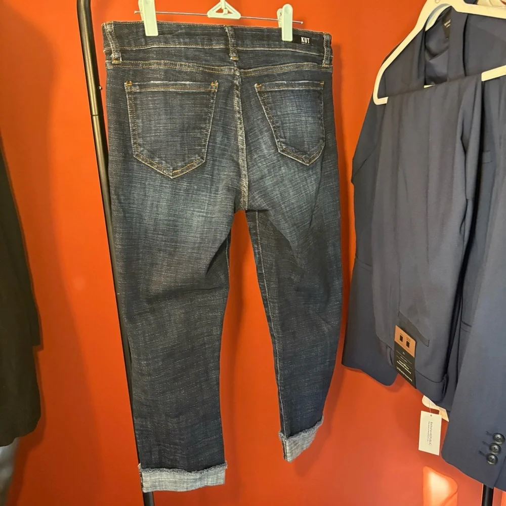 Kut from the Kloth Dark Blue Amy Crop Jeans Size 6 - Picture 7 of 7